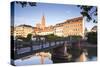 The River Ill and La Petite France, Strasbourg, Bas-Rhin, Alsace, France, Europe-Julian Elliott-Stretched Canvas