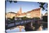 The River Ill and La Petite France, Strasbourg, Bas-Rhin, Alsace, France, Europe-Julian Elliott-Stretched Canvas