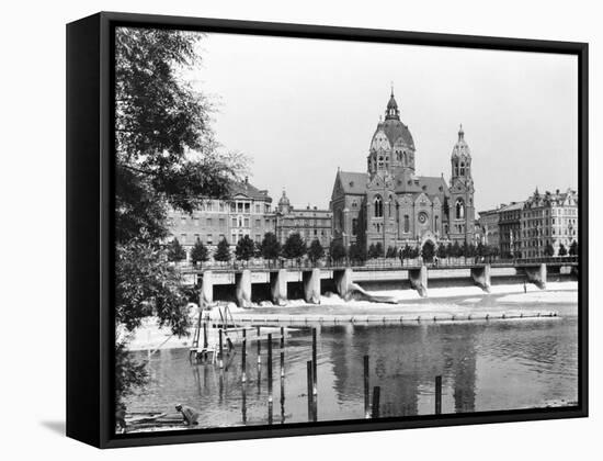 The River Isar at Munich, circa 1910-Jousset-Framed Stretched Canvas
