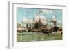 The River Mersey, from the Series 'Western Gateway to the Empire', 1928-Charles Edward Dixon-Framed Giclee Print