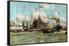 The River Mersey, from the Series 'Western Gateway to the Empire', 1928-Charles Edward Dixon-Framed Stretched Canvas