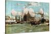 The River Mersey, from the Series 'Western Gateway to the Empire', 1928-Charles Edward Dixon-Stretched Canvas