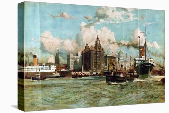 The River Mersey, from the Series 'Western Gateway to the Empire', 1928-Charles Edward Dixon-Stretched Canvas