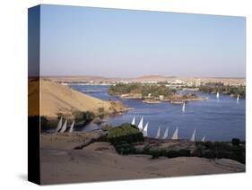The River Nile, Including Kitcheners and Elephantine Island, Aswan, Egypt, North Africa, Africa-Philip Craven-Stretched Canvas