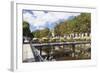 The River Odet and a Flower Decorated Bridge, Quimper, Finistere, Brittany, France, Europe-Markus Lange-Framed Photographic Print