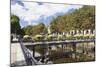 The River Odet and a Flower Decorated Bridge, Quimper, Finistere, Brittany, France, Europe-Markus Lange-Mounted Photographic Print