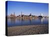 The River Rhine and Bayer Ag, Leverkusen, North Rhine-Westphalia (Nordrhein-Westfalen), Germany-Hans Peter Merten-Stretched Canvas