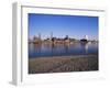 The River Rhine and Bayer Ag, Leverkusen, North Rhine-Westphalia (Nordrhein-Westfalen), Germany-Hans Peter Merten-Framed Photographic Print