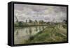 The River's Edge-Camille Pissarro-Framed Stretched Canvas