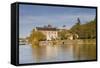 The River Sarthe and the Abbey at Solesmes, Sarthe, Pays De La Loire, France, Europe-Julian Elliott-Framed Stretched Canvas