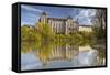 The River Sarthe and the Abbey at Solesmes, Sarthe, Pays De La Loire, France, Europe-Julian Elliott-Framed Stretched Canvas