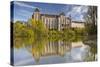 The River Sarthe and the Abbey at Solesmes, Sarthe, Pays De La Loire, France, Europe-Julian Elliott-Stretched Canvas