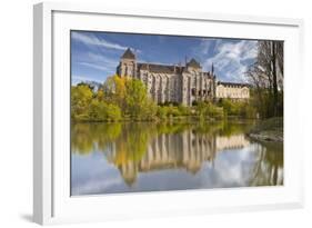 The River Sarthe and the Abbey at Solesmes, Sarthe, Pays De La Loire, France, Europe-Julian Elliott-Framed Photographic Print