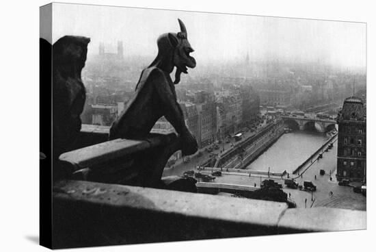 The River Seine Seen from a Tower of Notre Dame, Paris, 1931-Ernest Flammarion-Stretched Canvas