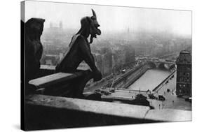 The River Seine Seen from a Tower of Notre Dame, Paris, 1931-Ernest Flammarion-Stretched Canvas