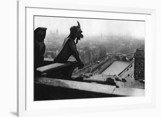 The River Seine Seen from a Tower of Notre Dame, Paris, 1931-Ernest Flammarion-Framed Giclee Print