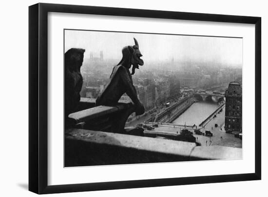 The River Seine Seen from a Tower of Notre Dame, Paris, 1931-Ernest Flammarion-Framed Premium Giclee Print