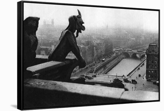 The River Seine Seen from a Tower of Notre Dame, Paris, 1931-Ernest Flammarion-Framed Stretched Canvas