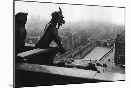 The River Seine Seen from a Tower of Notre Dame, Paris, 1931-Ernest Flammarion-Mounted Giclee Print