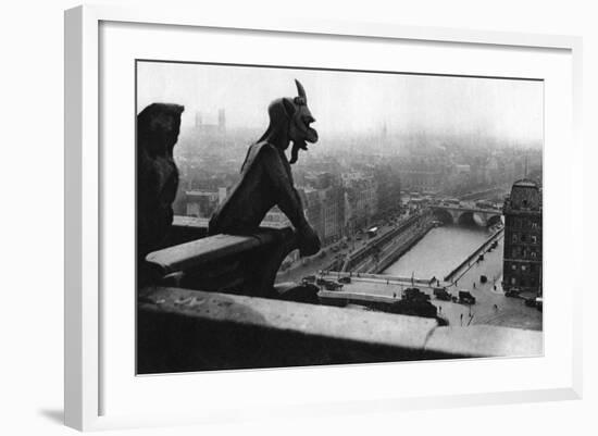 The River Seine Seen from a Tower of Notre Dame, Paris, 1931-Ernest Flammarion-Framed Giclee Print