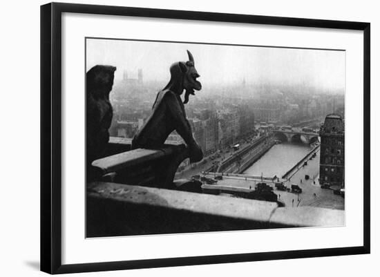 The River Seine Seen from a Tower of Notre Dame, Paris, 1931-Ernest Flammarion-Framed Giclee Print