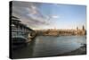 The River Thames and St. Paul's Cathedral Looking North from the South Bank, London, England-Howard Kingsnorth-Stretched Canvas