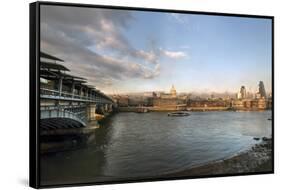 The River Thames and St. Paul's Cathedral Looking North from the South Bank, London, England-Howard Kingsnorth-Framed Stretched Canvas