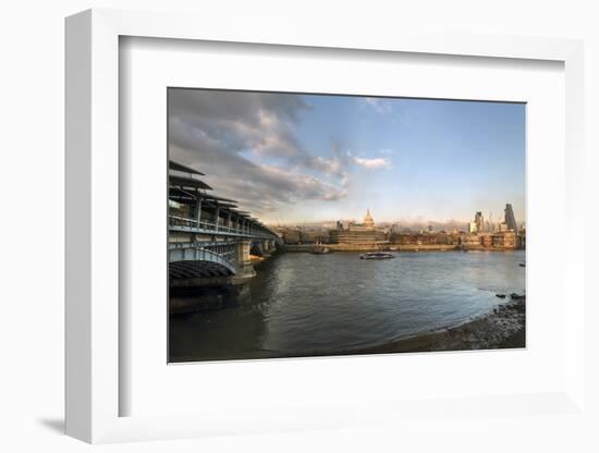 The River Thames and St. Paul's Cathedral Looking North from the South Bank, London, England-Howard Kingsnorth-Framed Photographic Print