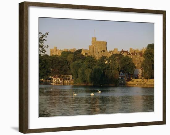 The River Thames and Windsor Castle, Windsor, Berkshire, England, UK, Europe-Charles Bowman-Framed Photographic Print