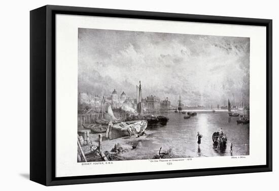 The River Thames at Greenwich, London, 1878-Myles Birket Foster-Framed Stretched Canvas