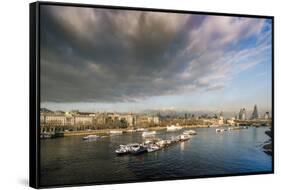 The River Thames Looking North East from Waterloo Bridge, London, England, United Kingdom, Europe-Howard Kingsnorth-Framed Stretched Canvas
