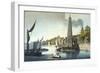 The River Thames Looking Towards Westminster with York Water Gate and the York Building Water Works-James Malton-Framed Giclee Print