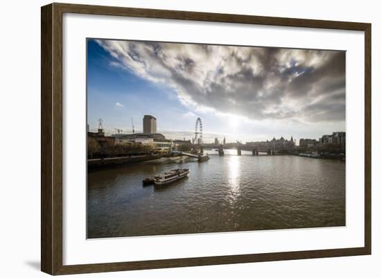 The River Thames Looking West from Waterloo Bridge, London, England, United Kingdom, Europe-Howard Kingsnorth-Framed Photographic Print