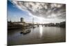 The River Thames Looking West from Waterloo Bridge, London, England, United Kingdom, Europe-Howard Kingsnorth-Mounted Photographic Print