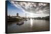 The River Thames Looking West from Waterloo Bridge, London, England, United Kingdom, Europe-Howard Kingsnorth-Framed Stretched Canvas