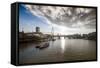 The River Thames Looking West from Waterloo Bridge, London, England, United Kingdom, Europe-Howard Kingsnorth-Framed Stretched Canvas