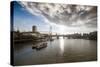 The River Thames Looking West from Waterloo Bridge, London, England, United Kingdom, Europe-Howard Kingsnorth-Stretched Canvas