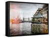 The River Thames View with the HMS Belfast and the Tower Bridge - City of London - UK - England-Philippe Hugonnard-Framed Stretched Canvas