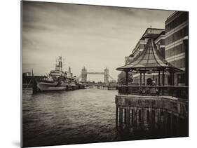 The River Thames View with the HMS Belfast and the Tower Bridge - City of London - UK - England-Philippe Hugonnard-Mounted Photographic Print