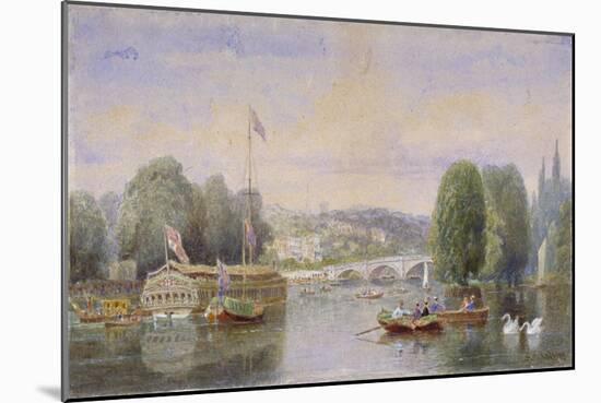 The River Thames with Richmond Bridge and Richmond Hill in the Distance, London, 1867-George Henry Andrews-Mounted Giclee Print