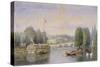 The River Thames with Richmond Bridge and Richmond Hill in the Distance, London, 1867-George Henry Andrews-Stretched Canvas