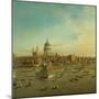 The River Thames with St. Paul's Cathedral on Lord Mayor's Day, c.1747-8 (Detail)-Canaletto-Mounted Giclee Print