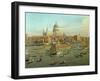 The River Thames with St. Paul's Cathedral on Lord Mayor's Day, Detail of St. Paul's Cathedral-Canaletto-Framed Giclee Print