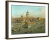 The River Thames with St. Paul's Cathedral on Lord Mayor's Day, Detail of St. Paul's Cathedral-Canaletto-Framed Giclee Print