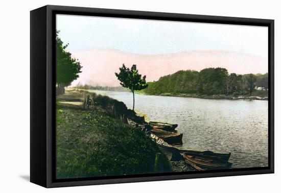 The River Tyne at Hexham, Northumberland, 1926-null-Framed Stretched Canvas