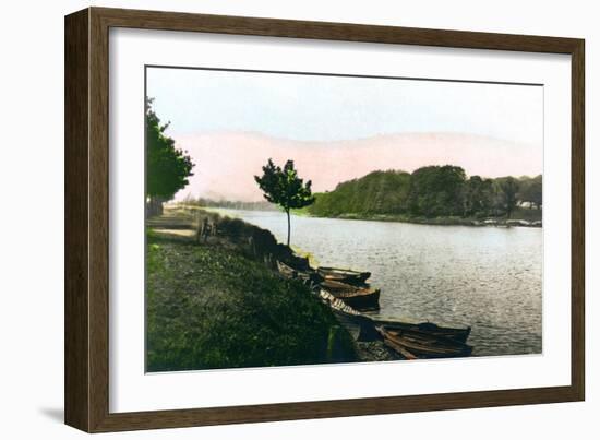 The River Tyne at Hexham, Northumberland, 1926-null-Framed Giclee Print