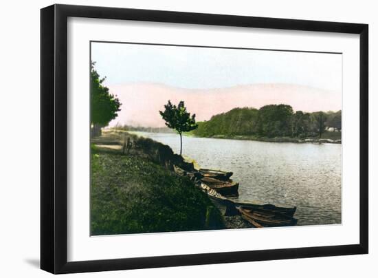 The River Tyne at Hexham, Northumberland, 1926-null-Framed Giclee Print