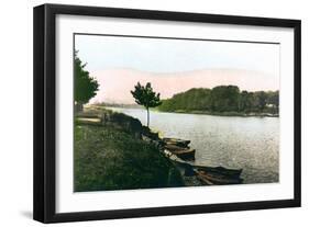 The River Tyne at Hexham, Northumberland, 1926-null-Framed Giclee Print