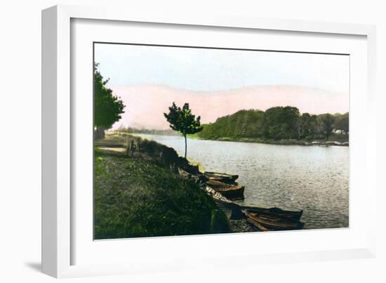 The River Tyne at Hexham, Northumberland, 1926-null-Framed Giclee Print