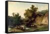 The River Wye at Tintern Abbey, 1805-Philip James De Loutherbourg-Framed Stretched Canvas